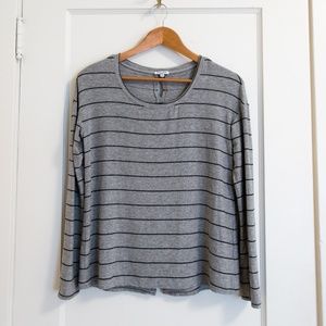 Splendid Striped Slit Back Tee